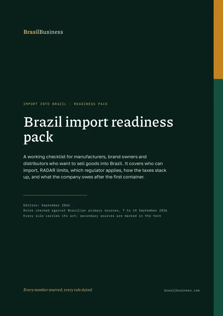 Brazil import readiness pack, cover